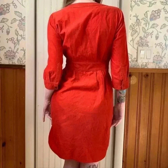 Maeve Anthropologie Orange Anaheim Corduroy Dress Size 6 - Picture 3 of 7